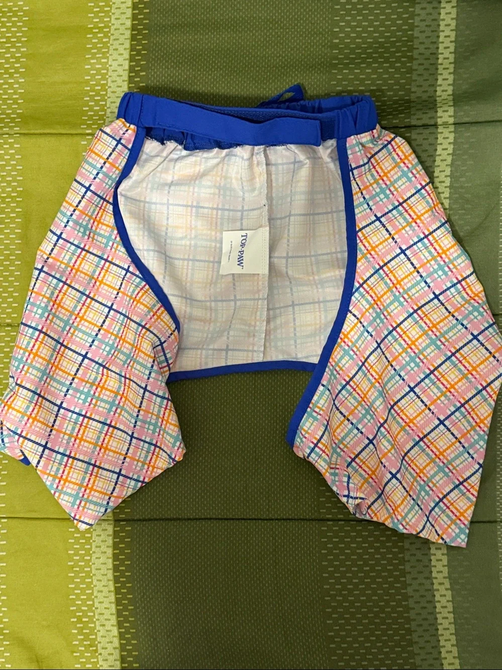 Top Paw Dog Plaid Swim Trunks Size L